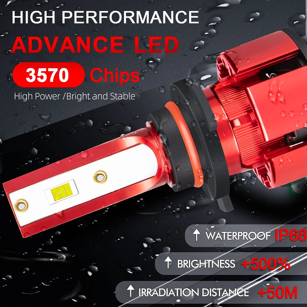 9005 High + H11 Low Beam + H11 Fog Beam LED Headlight Bulbs 6000K Cool White X541