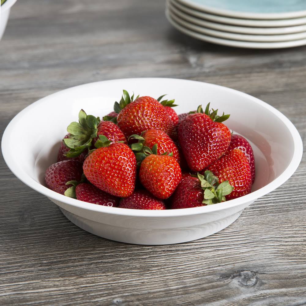 60 oz. White Low Profile Plastic Catering Bowl - 50/Case M583880