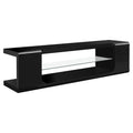 Black High Glossy TV Console with Tempered Glass W977804
