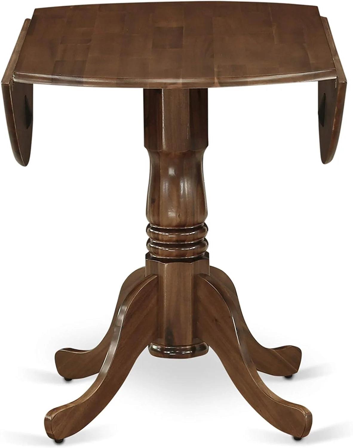 3 Piece Dinette Set with Round Table with Dropleaf and 2 Light Tan Linen Fabric Parsons Dining Chairs N807