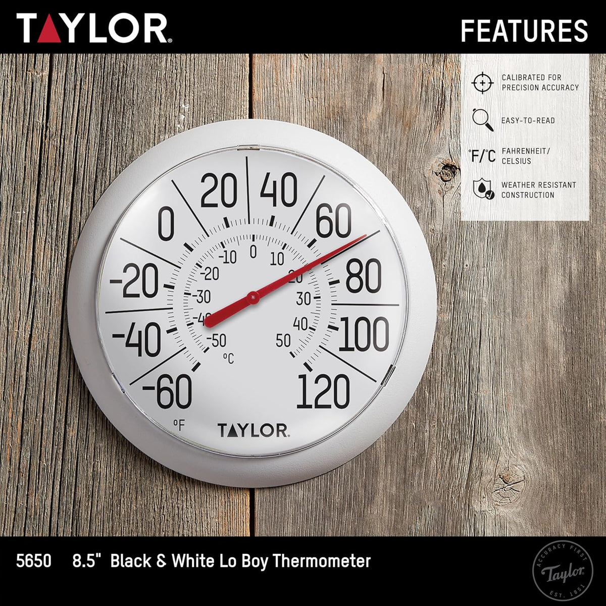White Bezel 8.5 Inch Dial Thermometer H49832