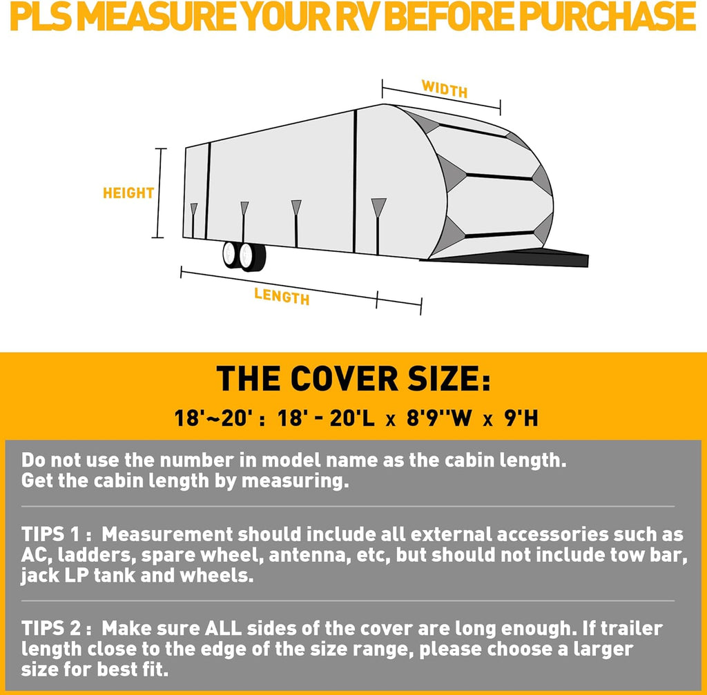 300D Anti-Tear Waterproof Windproof Anti-UV RV Trailer Cover O6663