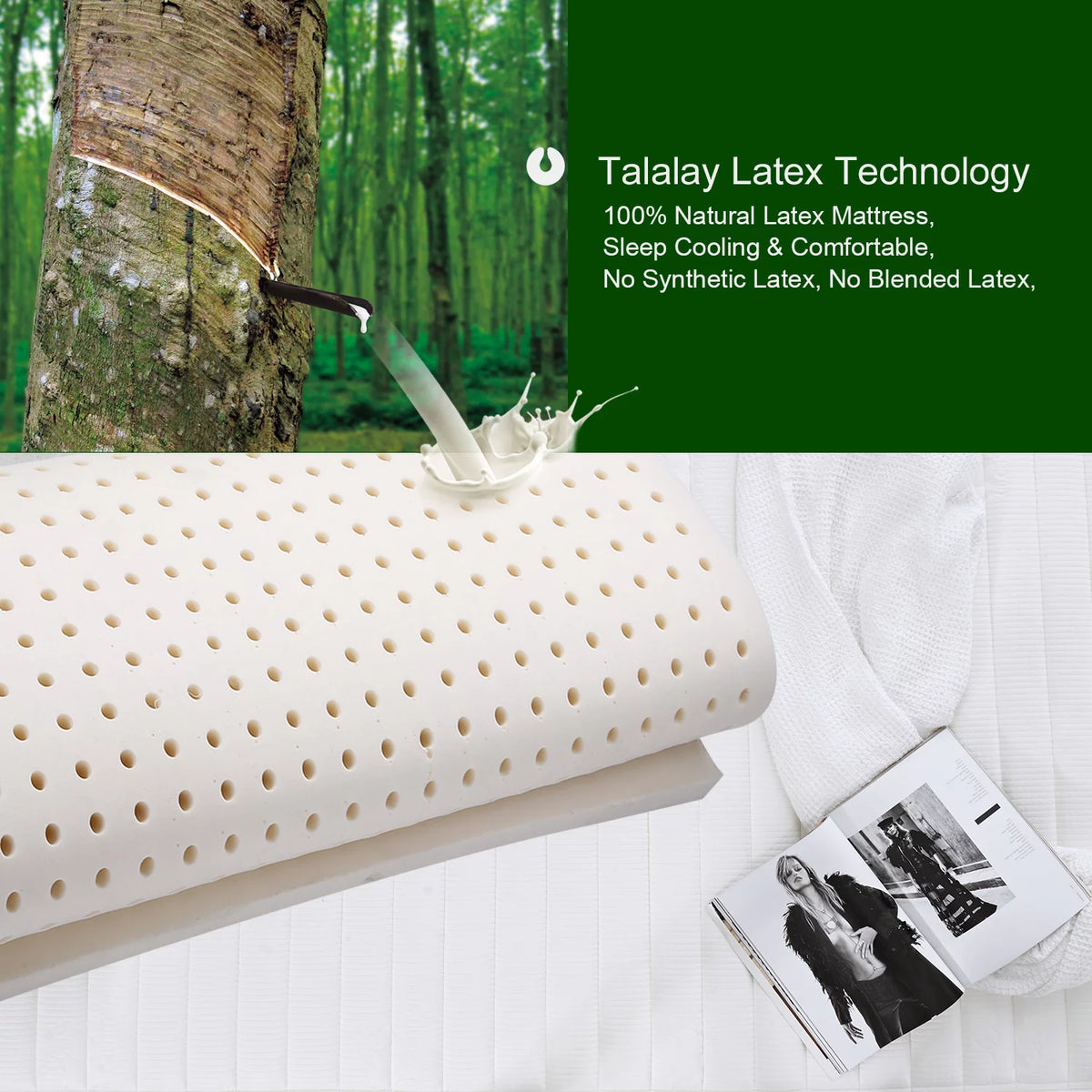 8 Natural Latex Twin Mattress J927916