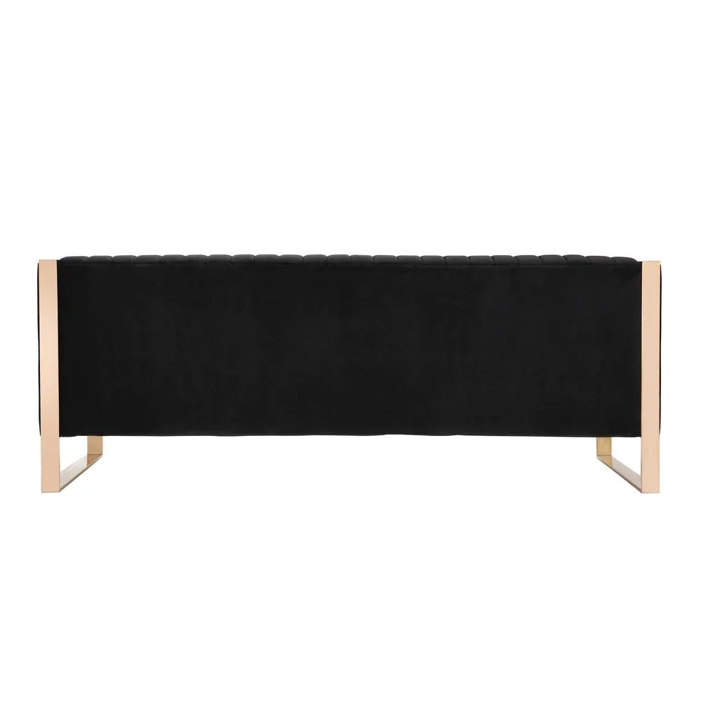 Black Velvet Sofa & Armchair Set C23349