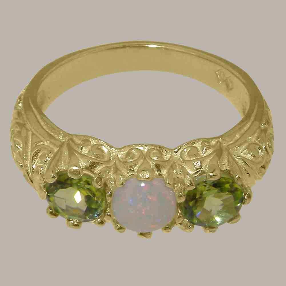 14k Yellow Gold Opal & Peridot Ring I693751