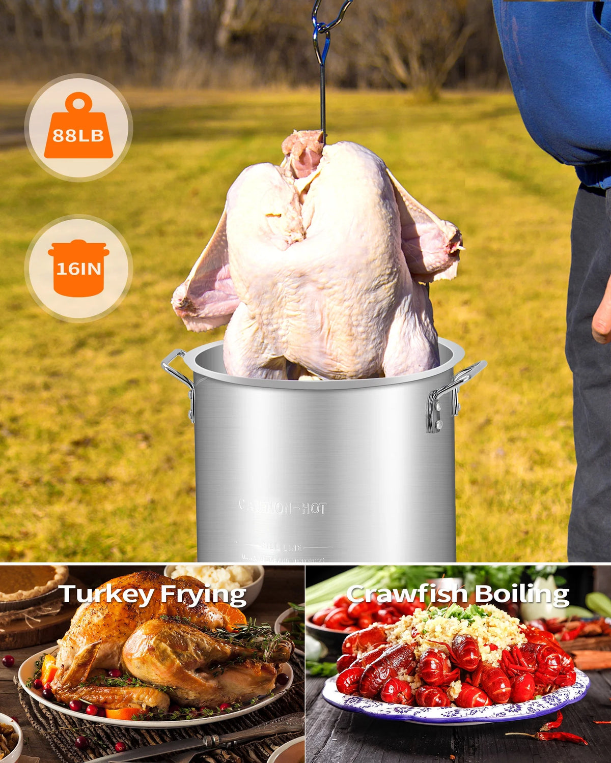 30QT Propane Turkey Fryer with Round Cooktop Kit O242
