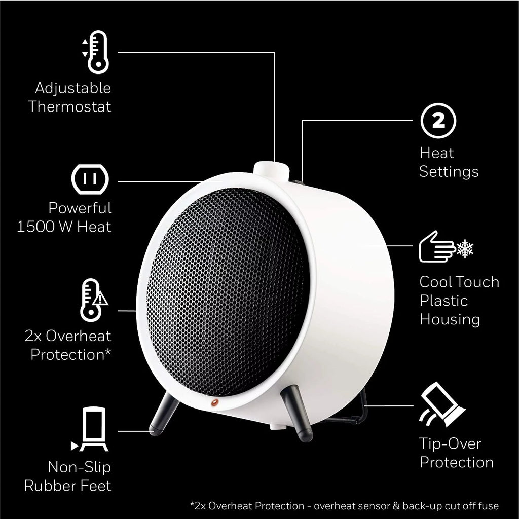 Ceramic White Portable Space Saving Heater L15170