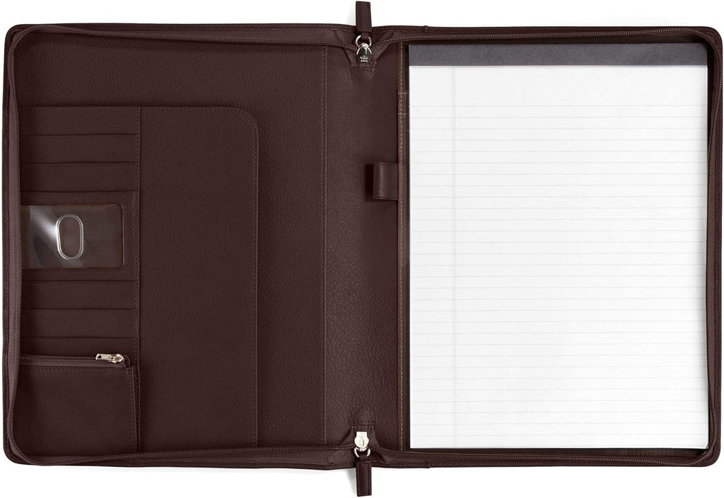 Cognac Zippered Padfolio V710691