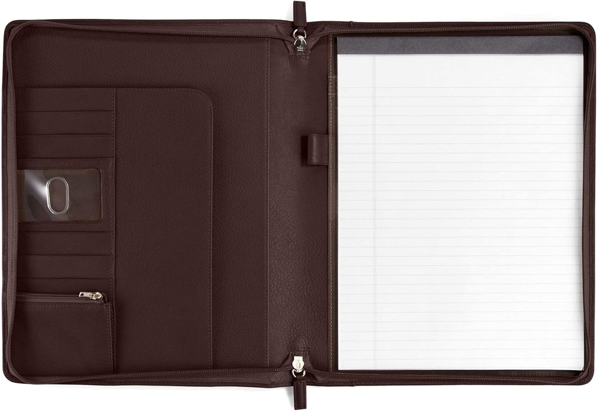 Cognac Zippered Padfolio V710691