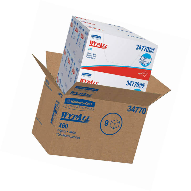 1/4 Fold White Wipers, 11 x 23, 100/Box, 9/Carton H9514