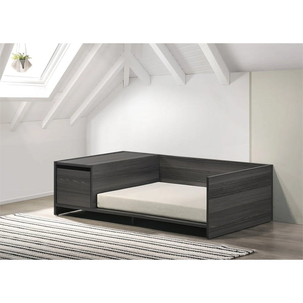 Dark Gray Off White Pet Bed with Cushion X3688