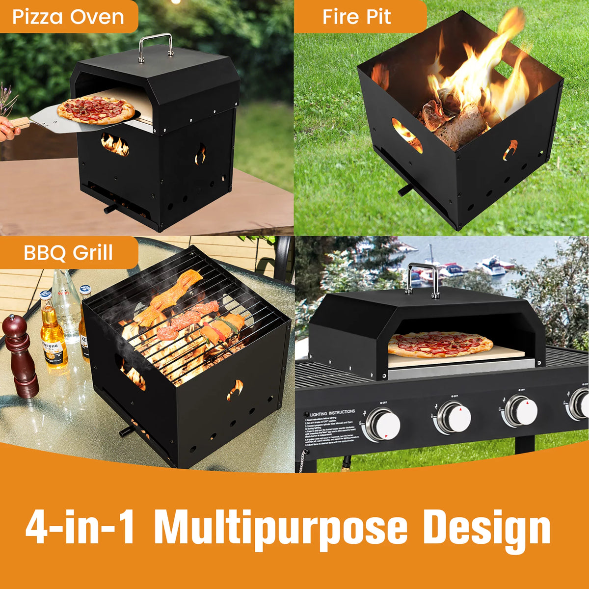 4-in-1 Wood Fired Pizza Oven F647