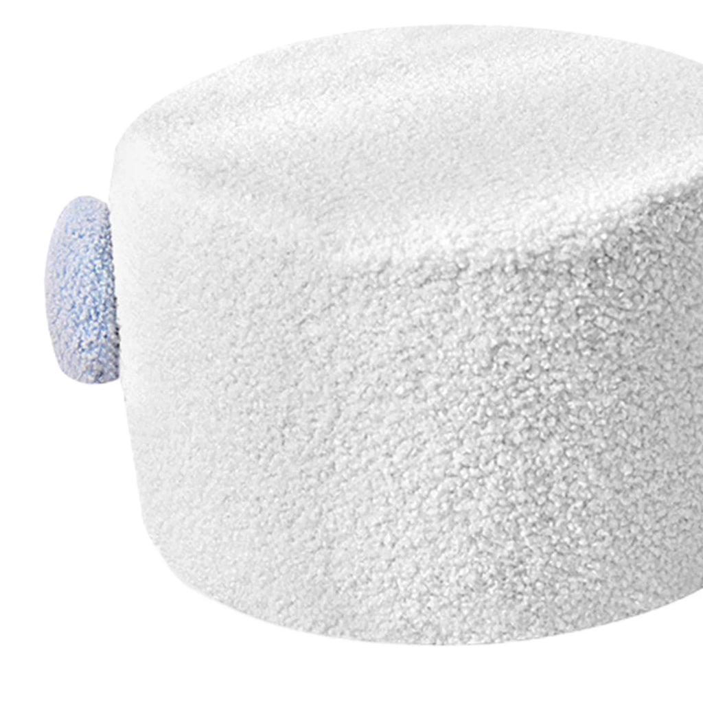 White Small Footstool Ottoman D297