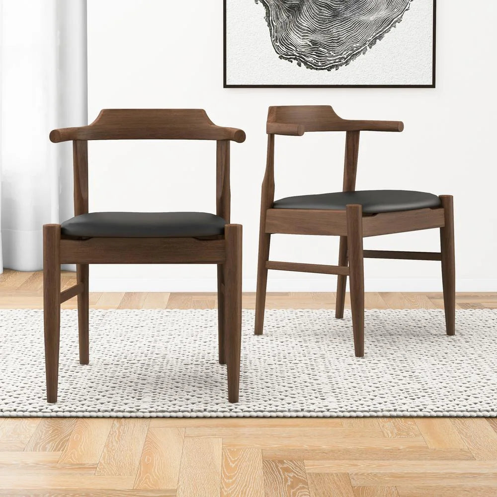 Faux Leather Dining Chair in Black (Set of 2) F3217