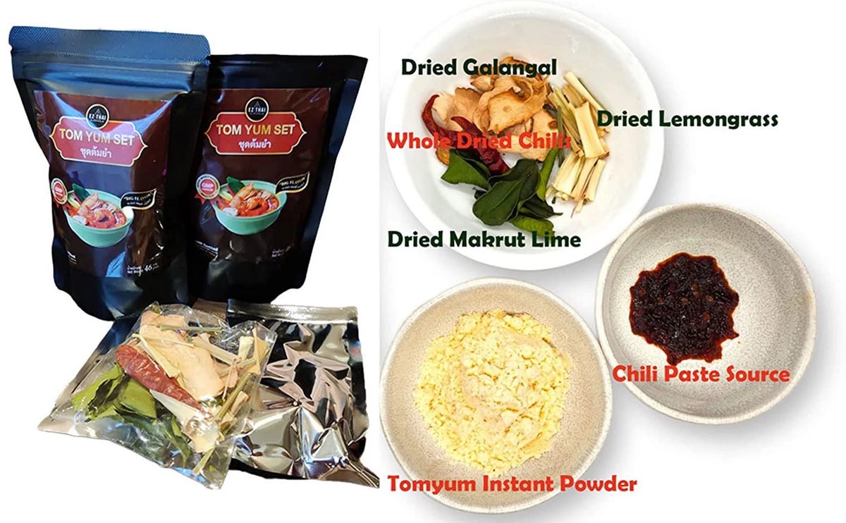 Tom Yum Instant Powder Set Chili Paste Sauce Dried Herbs B435143