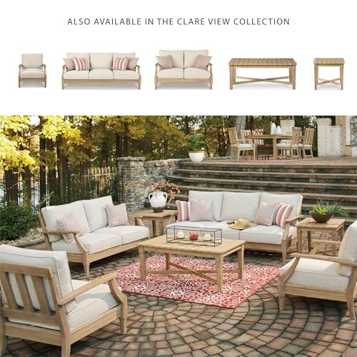Beige Eucalyptus Patio Sofa with Cushion X443389