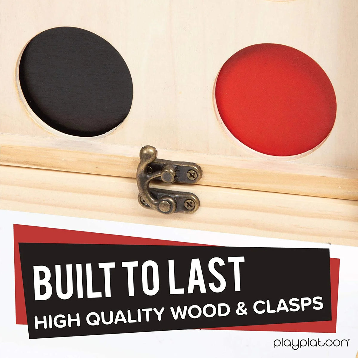 Wooden 4 in a Row Game with Coins, Case and Rules G33194