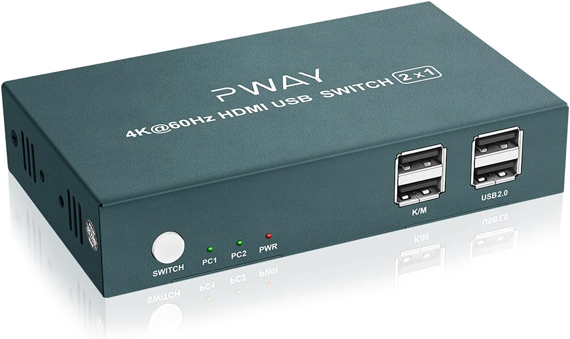 2 Port 4K@60Hz HDMI KVM Switch with USB 2.0 Hub E95608