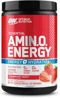 Strawberry Burst BCAA Electrolytes Caffeine Amino Energy Powder 30 Servings D533815