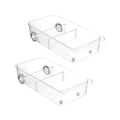 Clear Kitchen Pull Out Refrigerator Drawer Organizer Storage Bins 2 Piece J6515