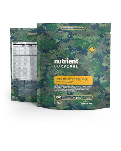 MRE Bravo Grab and Go Power Pack (8 Servings) Ready to Eat Meals, Freeze Dried Emergency Food Supply G182