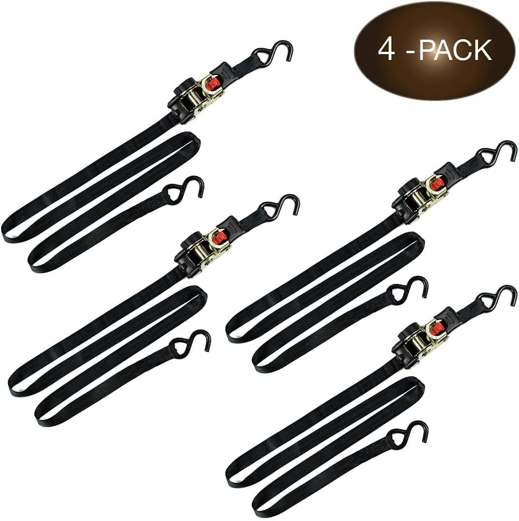 4 Auto Retract Ratchet Straps 1 x 6' Retractable Cargo Tie-Downs Z90209