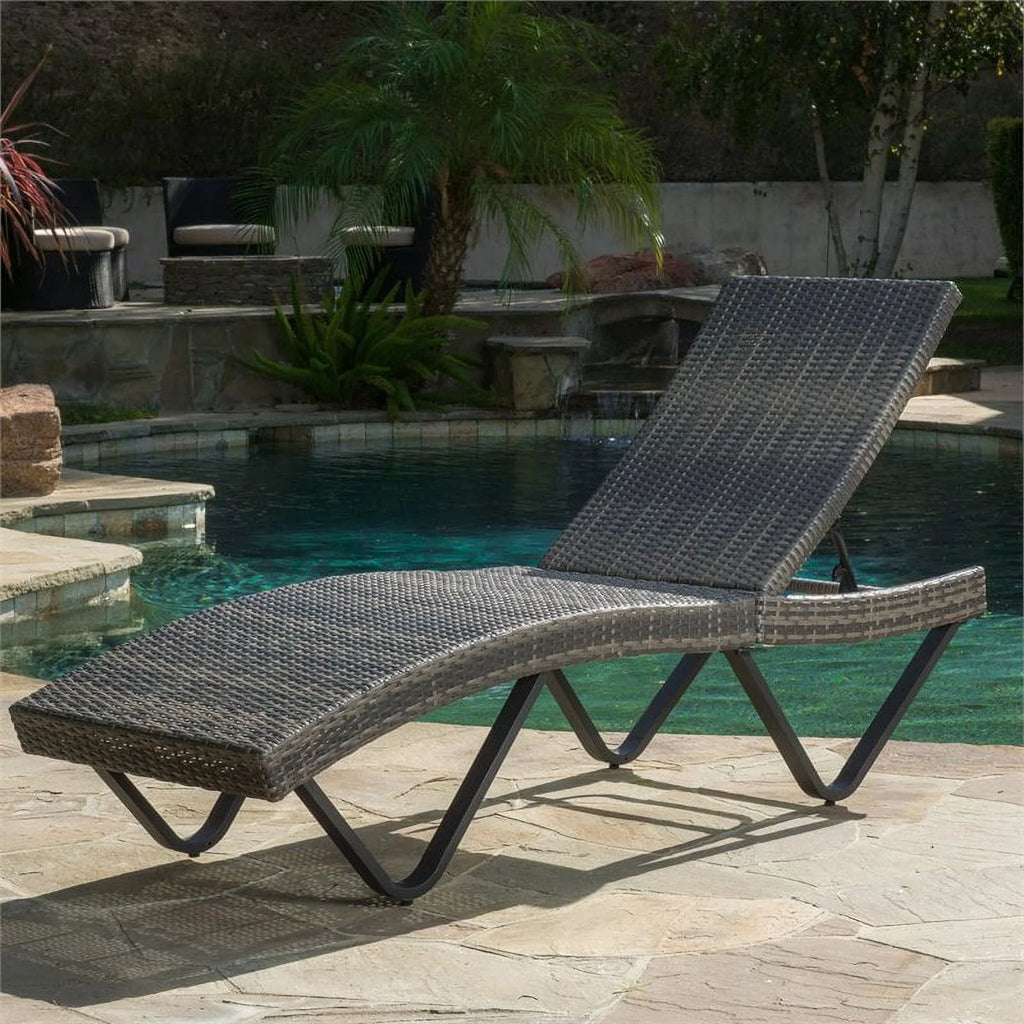 Grey Single Chaise Lounger P287798