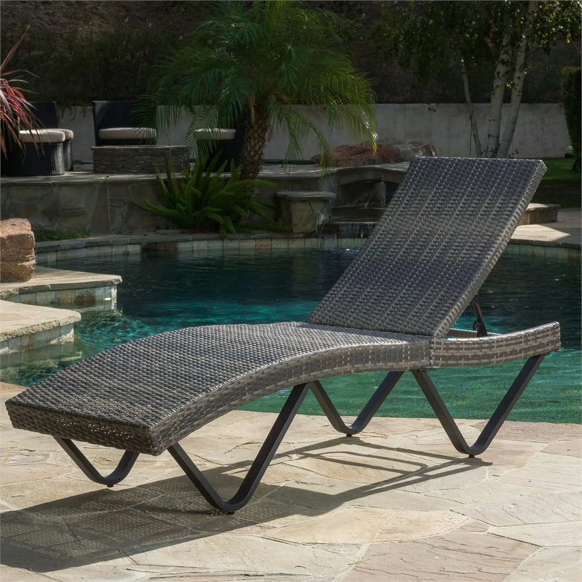 Grey Single Chaise Lounger P287798
