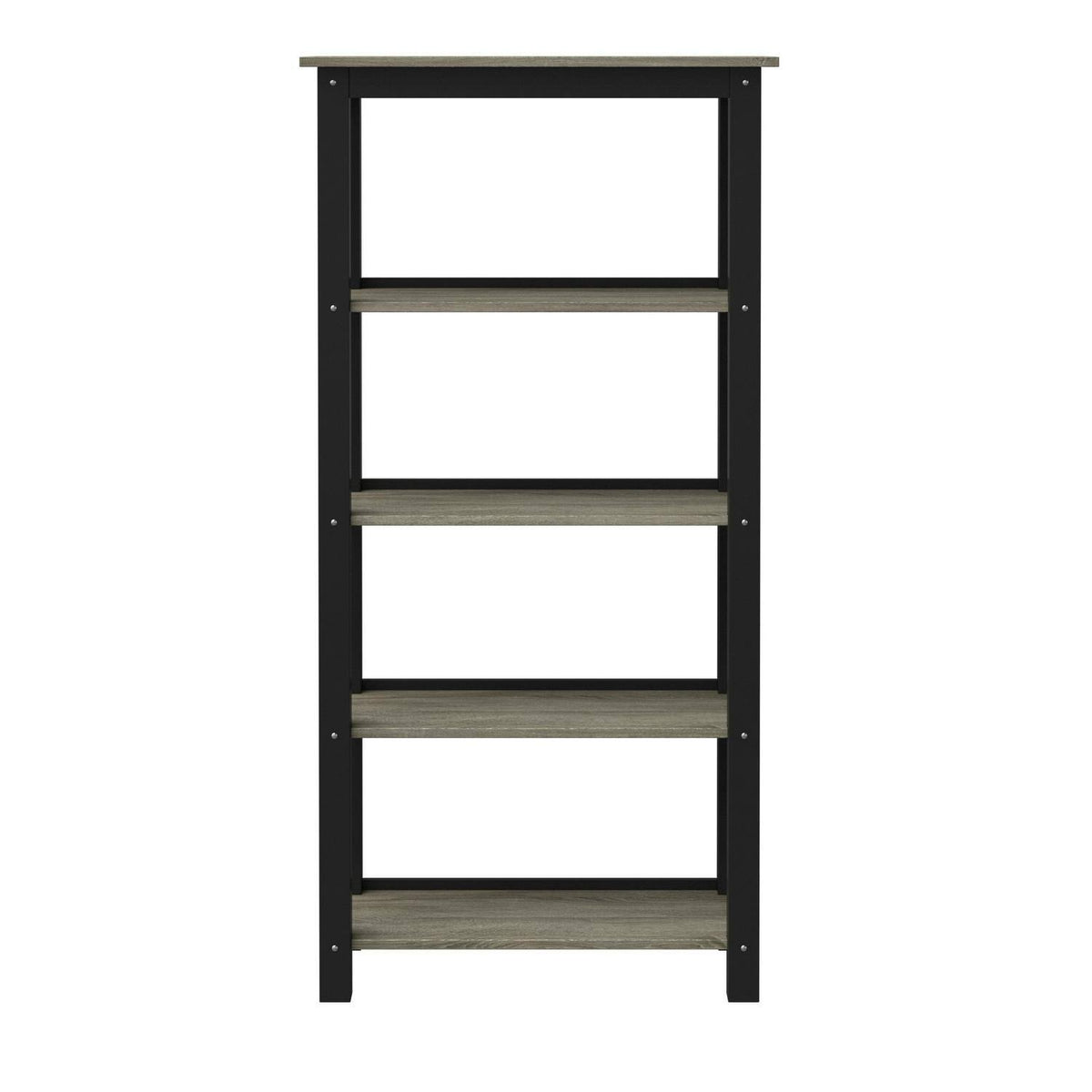 Black and Clayton Oak 4-Shelf Industrial Bookcase L729