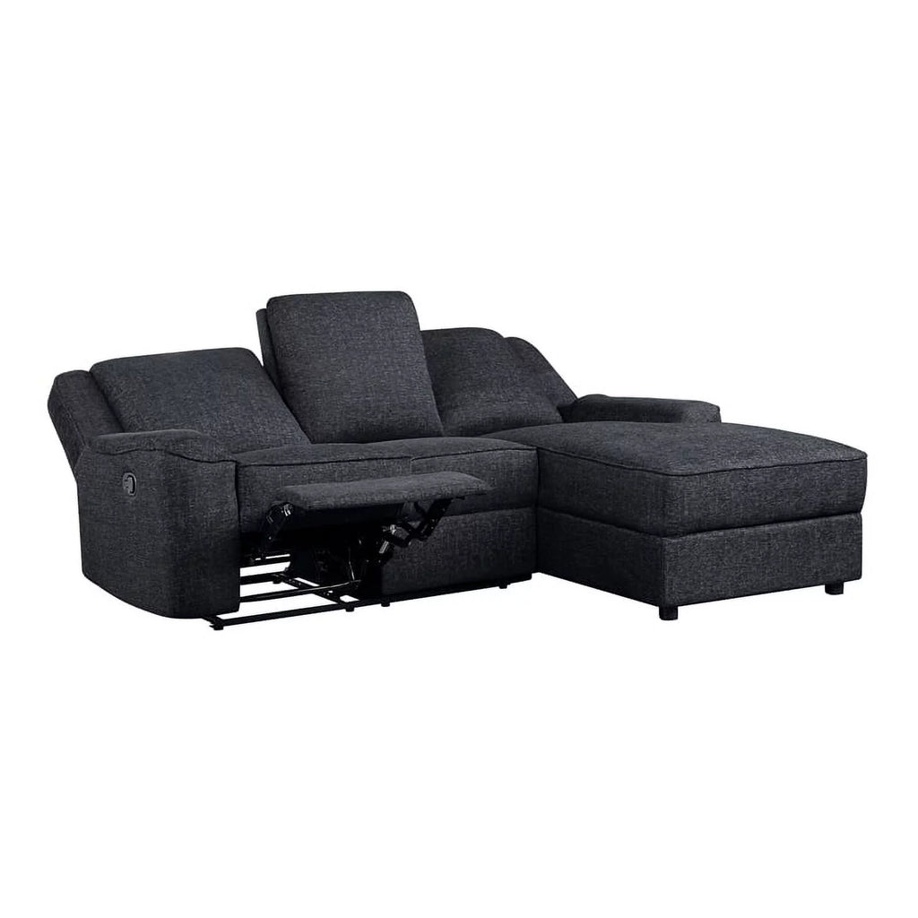 Chenille Reclining Sectional with Right Chaise W87677