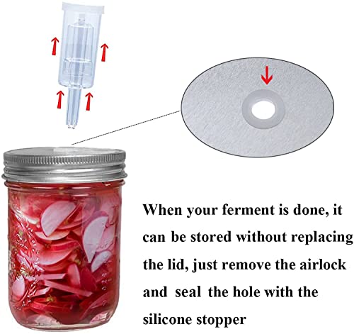 6 Set Stainless Steel Fermentation Lids for Wide Mouth Jars Y236