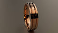 Polished Rose Gold 6mm Double V Groove Wedding Band 7 N6163