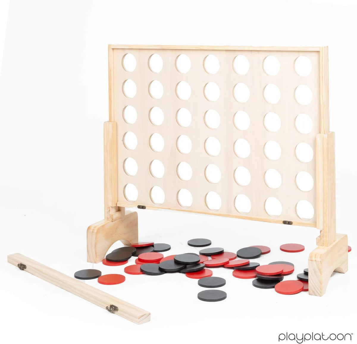 Wooden 4 in a Row Game with Coins, Case and Rules G33194
