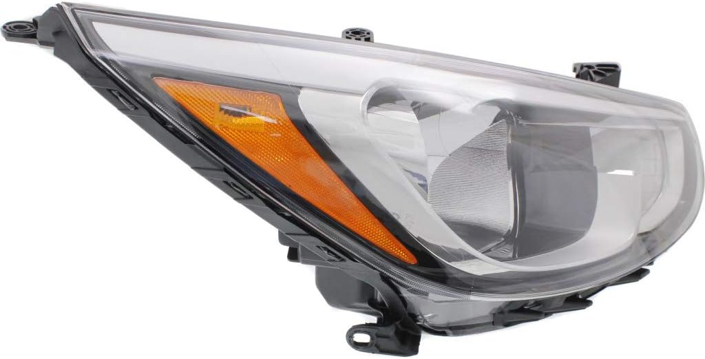 2015 2016 2017 Hyundai Accent Headlight Assembly Driver Side Black Housing U74366