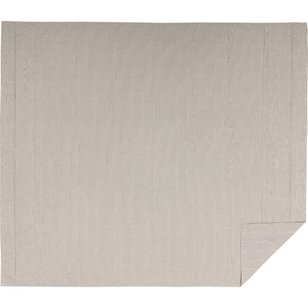 Blue Ticking Stripe King Quilt Coverlet F937
