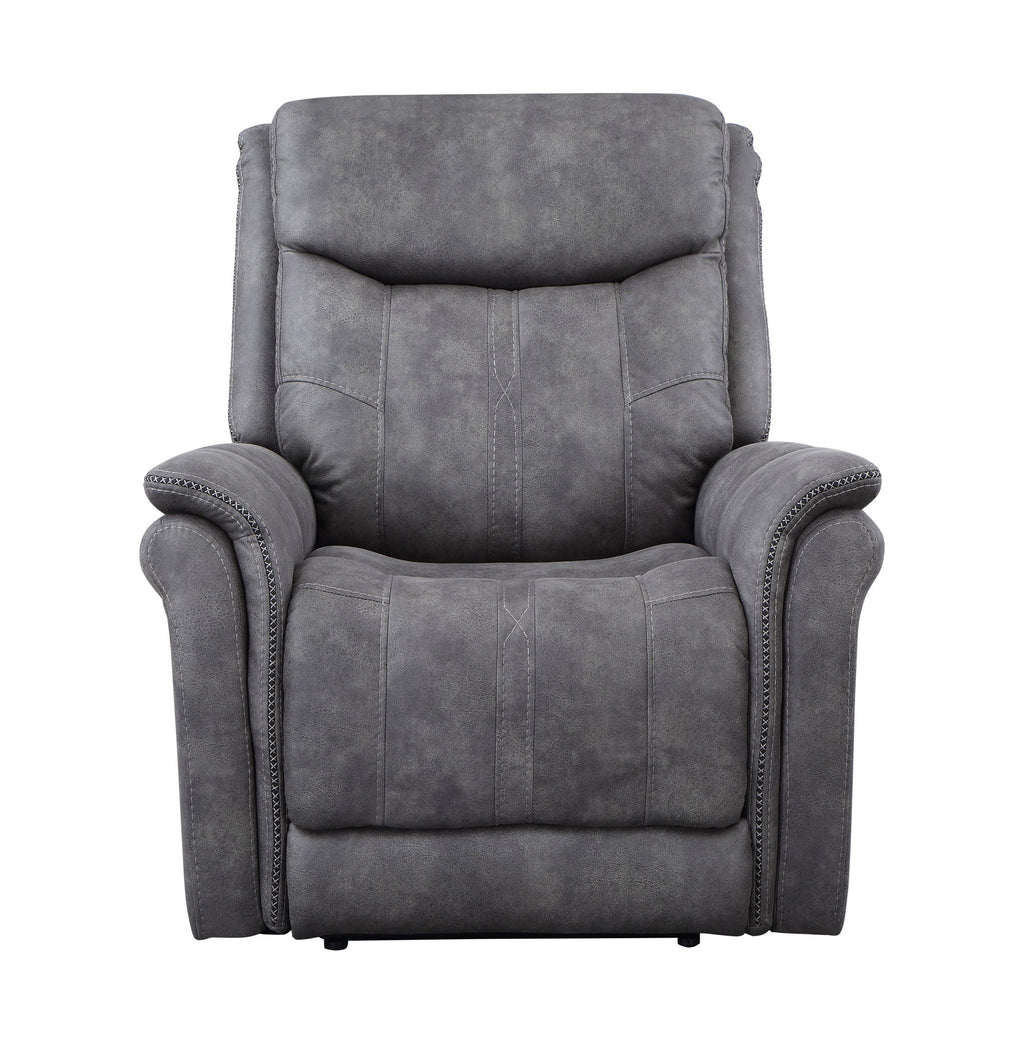 Cool Gray Microsuede Power Reclining Collection with USB Charging Port C14681