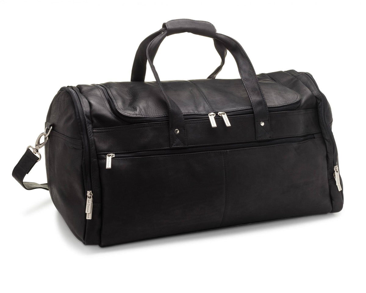 Black Leather 22" Duffel G639