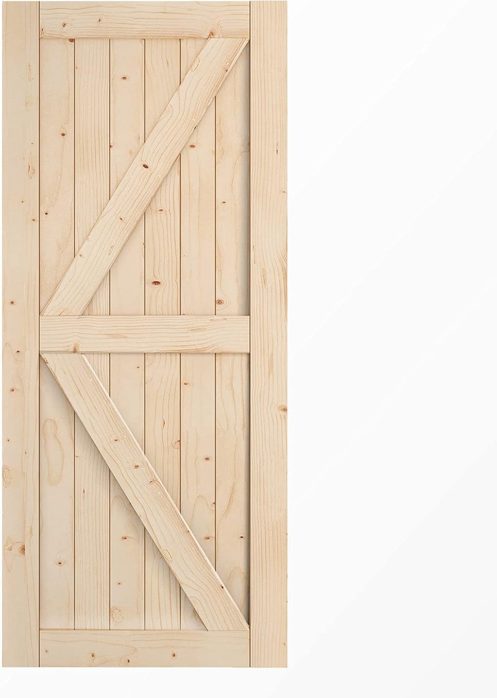 Solid Natural Spruce Sliding Barn Door D801418