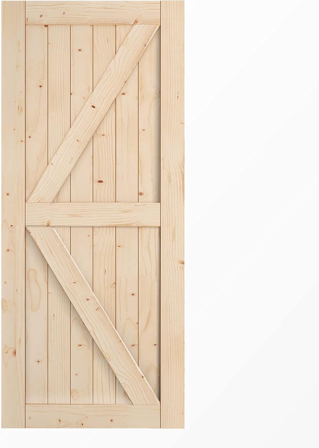 Solid Natural Spruce Sliding Barn Door D801418