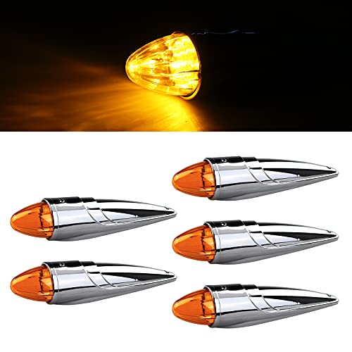 5PCS Amber LED Cab Marker Lights for Heavy Duty Truck C13650