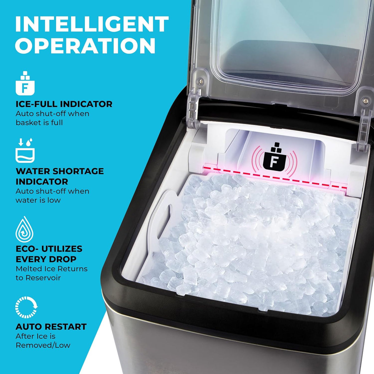 Countertop Nugget Ice Maker, 30 lbs Daily, 3 QT Tank I99923
