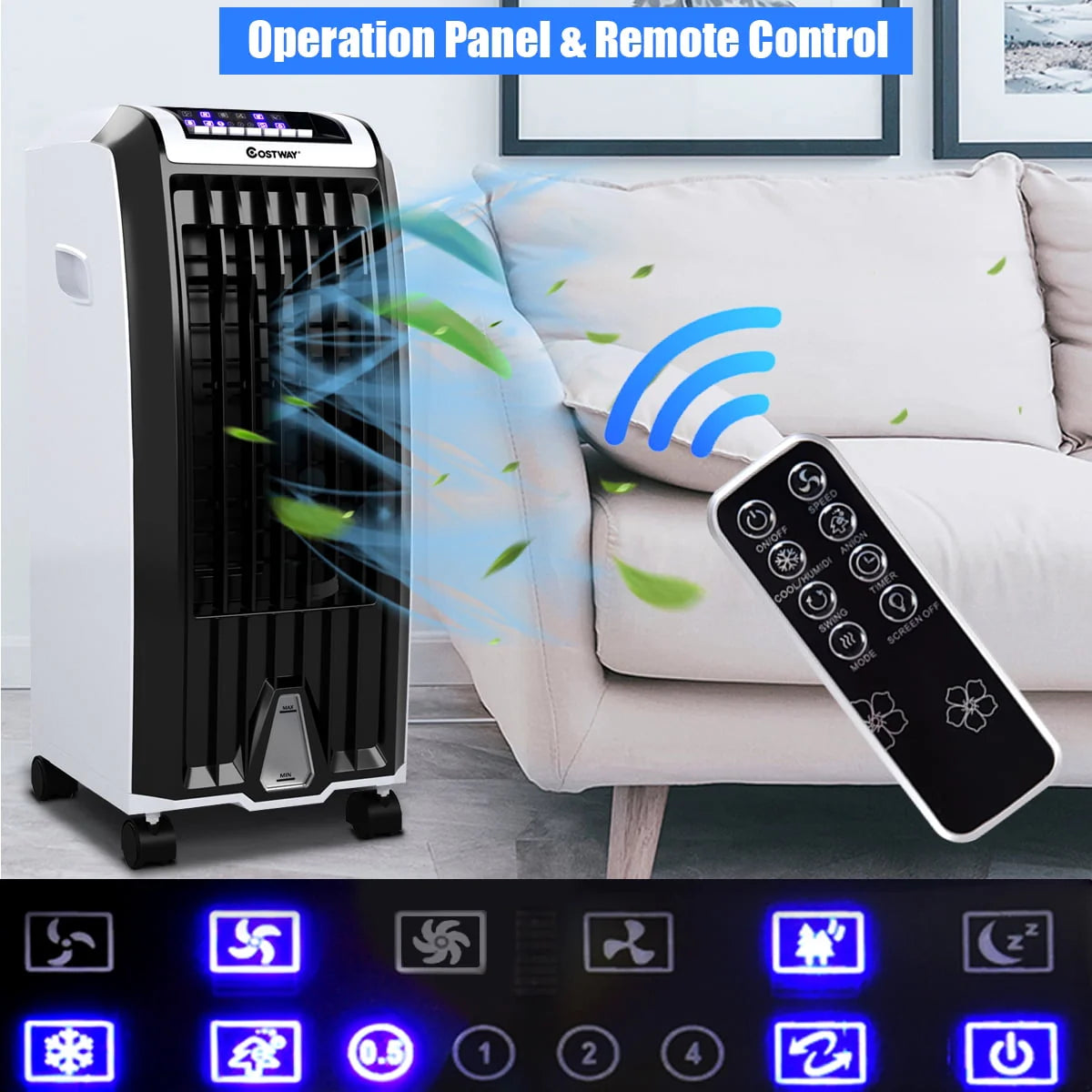 Portable Evaporative Cooler Fan with Remote Control J15601
