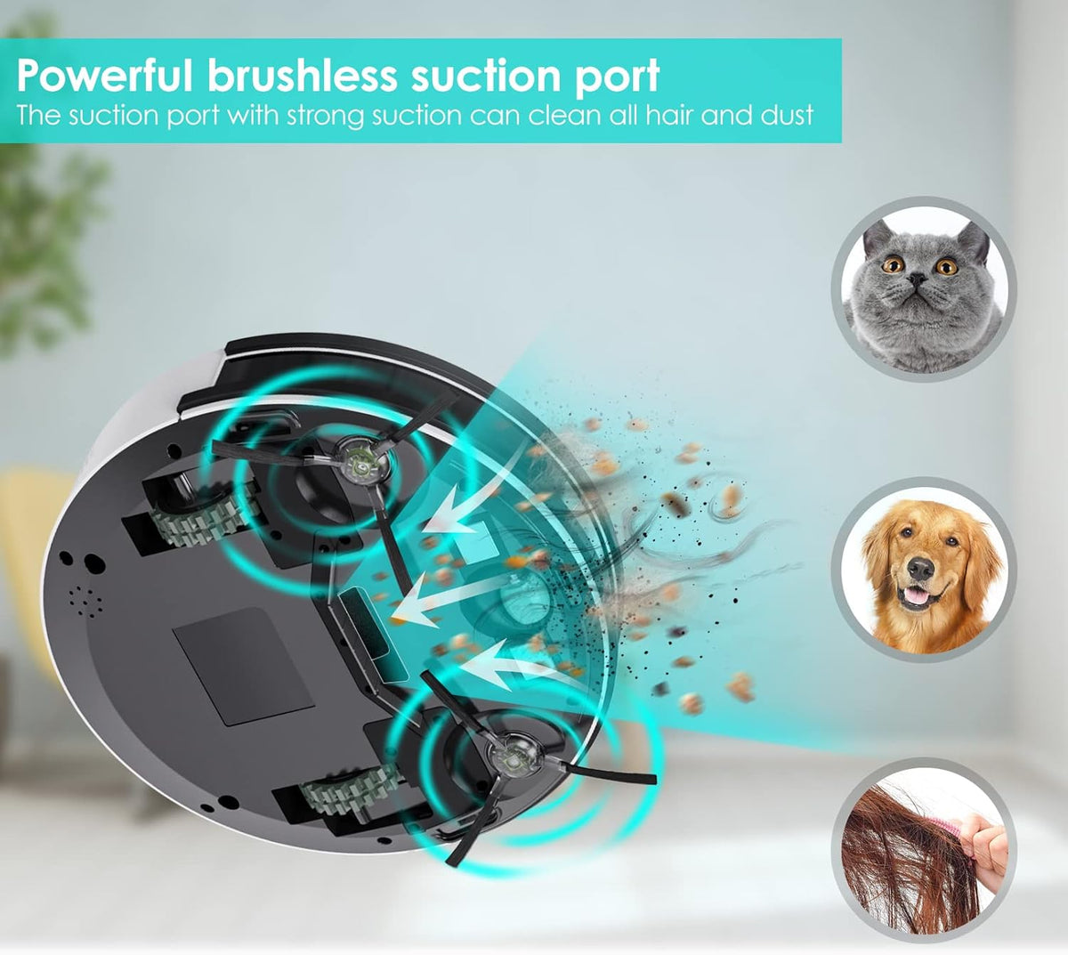 Robot Vacuum Cleaner, 1800Pa Suction, Slim, Quiet, Self-Charging M179507