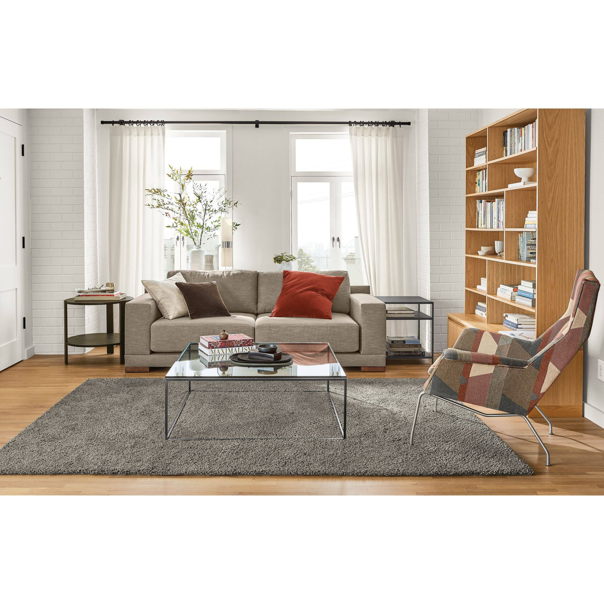 Satin Etched Tempered Glass Square Coffee Table W512