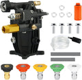 3/4 Shaft Horizontal Pressure Washer Pump, Max 3300 PSI @ 2.5 GPM, Anodized Die-Cast Aluminum I196