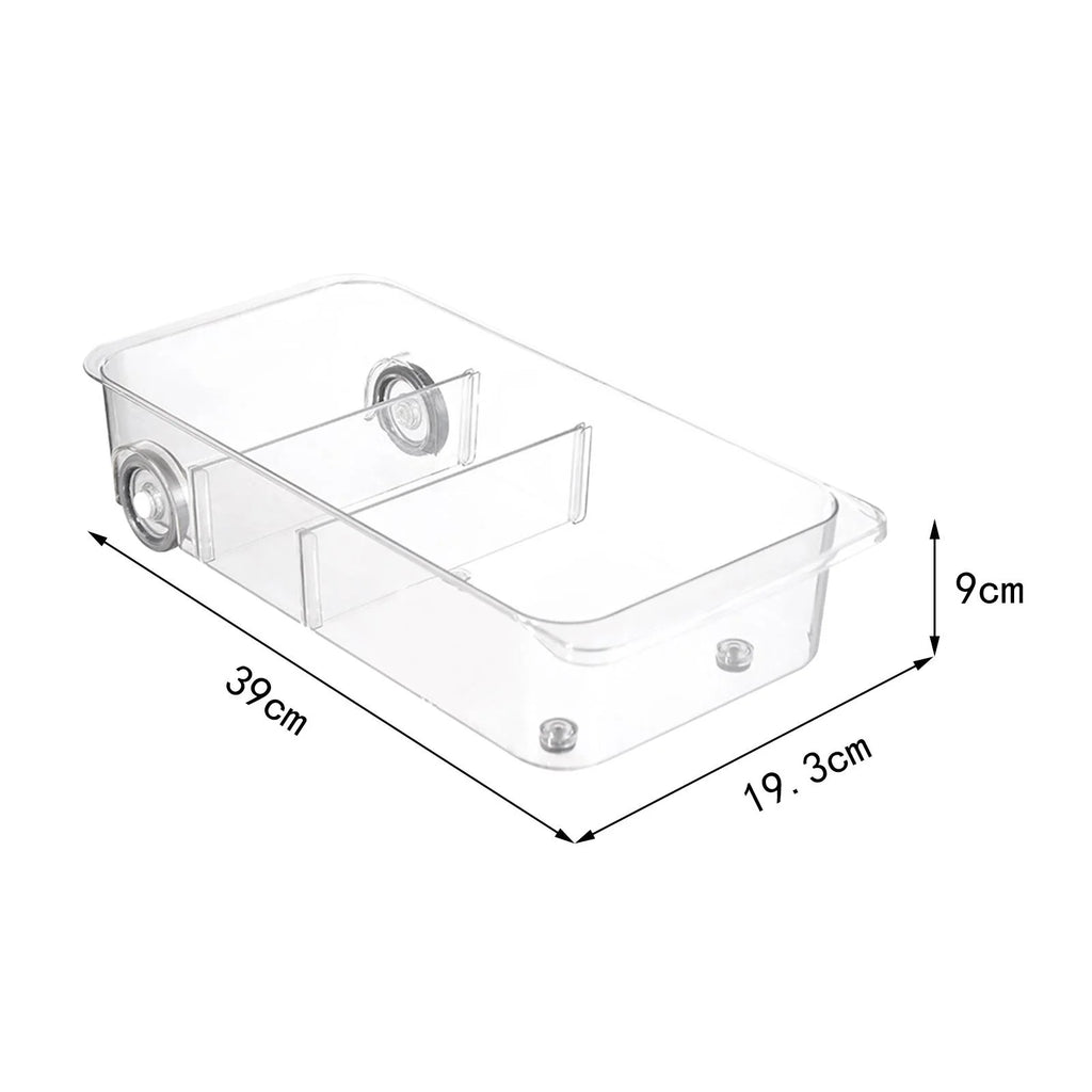 Clear Kitchen Pull Out Refrigerator Drawer Organizer Storage Bins 2 Piece J6515