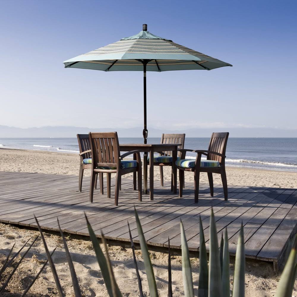 9 ft. Aluminum Push Button Tilt Market Umbrella, Beige H70455