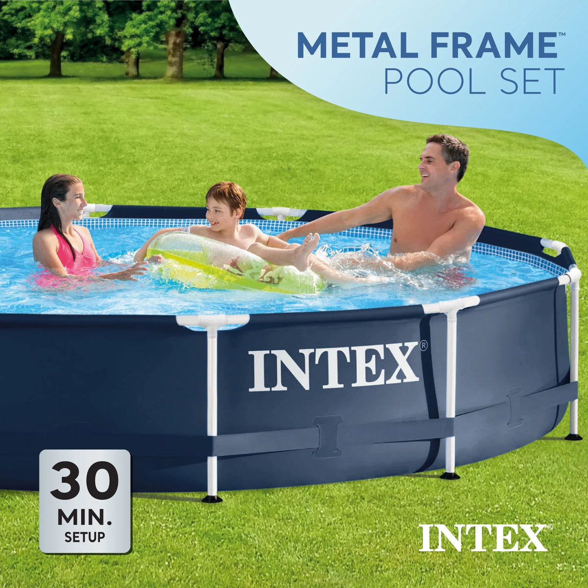 Metal Frame Above Ground Swimming Pool with Pump D613