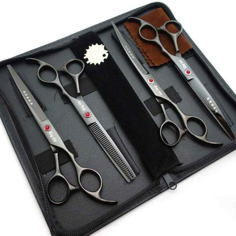 7.0in Titanium Dog Grooming Scissors Set 4pcs G146074