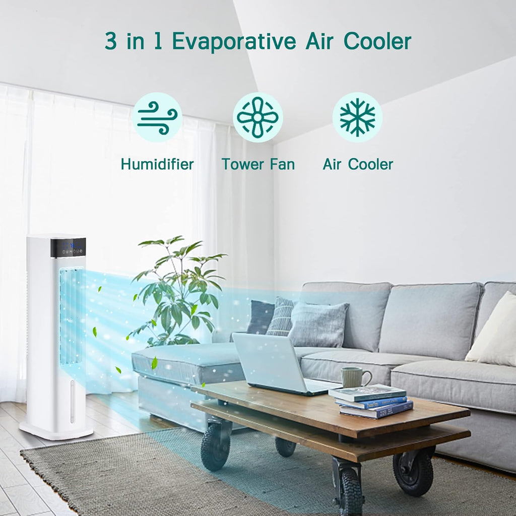 Portable Air Cooler with 70° Oscillation, 12H Timer, 3 Speeds 3 Modes, Remote Control V99967